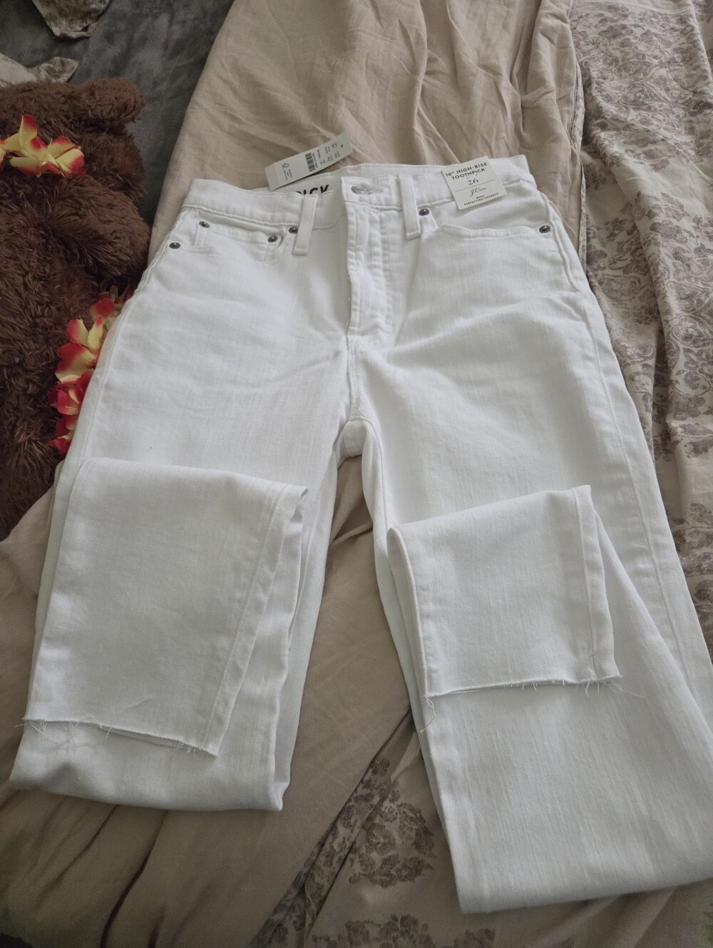 J. Crew 10" High Rise Toothpick Woman's White Jeans Size 26" NWT